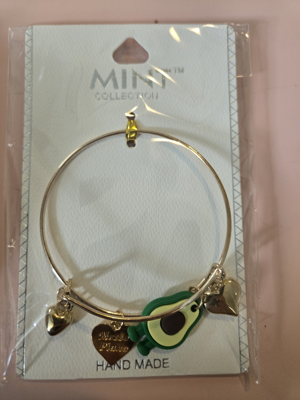 Gold Avocado Charm Bangle
